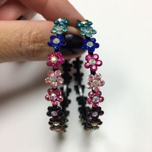 Rainbow Flower Hoops